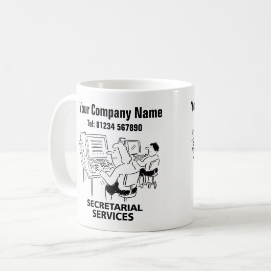 Secretarial Services Cartoon Mok (Voorkant links)