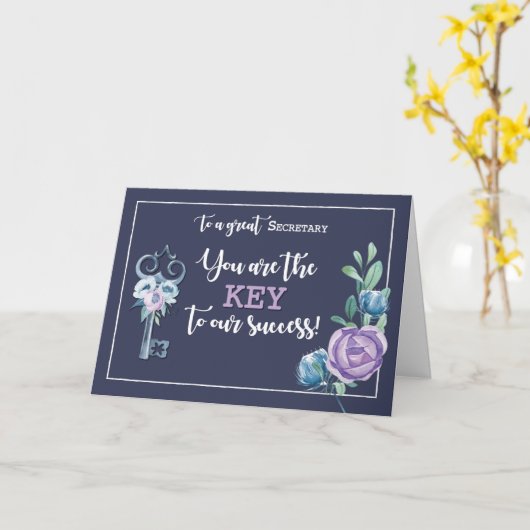 Secretaris Admin Pro Day sleutel tot succes Kaart (Gele Bloem)