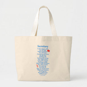 Secretaris bedankt grote tote bag