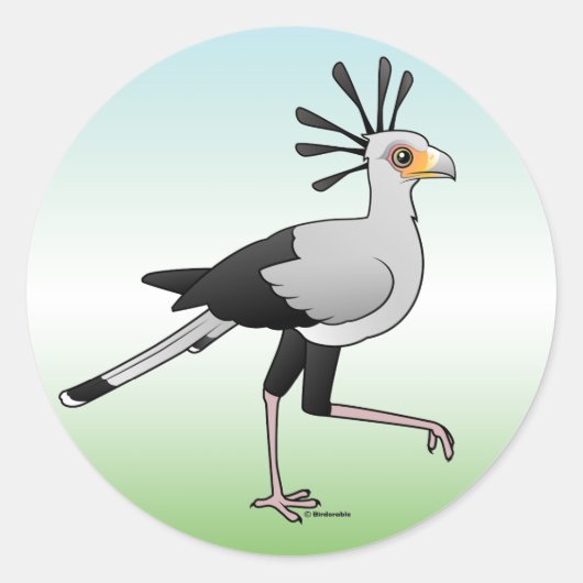 Secretaris Bird Ronde Sticker (Voorkant)