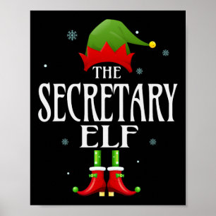 Secretaris Elf Xmas Matching Familie Groep Kerstmi Poster