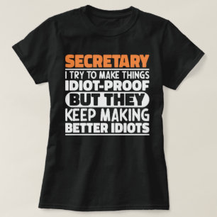 Secretaris Ik probeer dingen grappig te maken, koe T-shirt