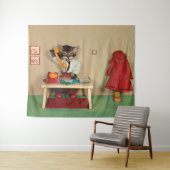 secretaris van tabby kitten wandkleed (In Situ (horizontaal))