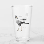 Secretary bird cartoon illustration  glas (Achterkant)