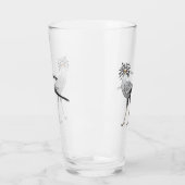 Secretary bird cartoon illustration  glas (Links)