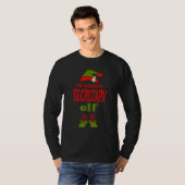 SECRETARY Elf Naughty Christmas Matching Pajama Pa T-shirt (Voorkant volledig)