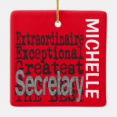 Secretary Extraordinaire CUSTOM Keramisch Ornament (Achterkant)
