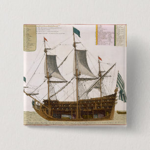 Sectie door een Frans eersteklas schip van 104 ca Vierkante Button 5,1 Cm