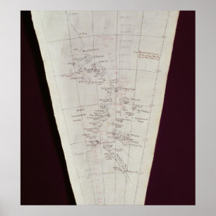 Sectie van Map van Ross Island naar Zuidpool Poster