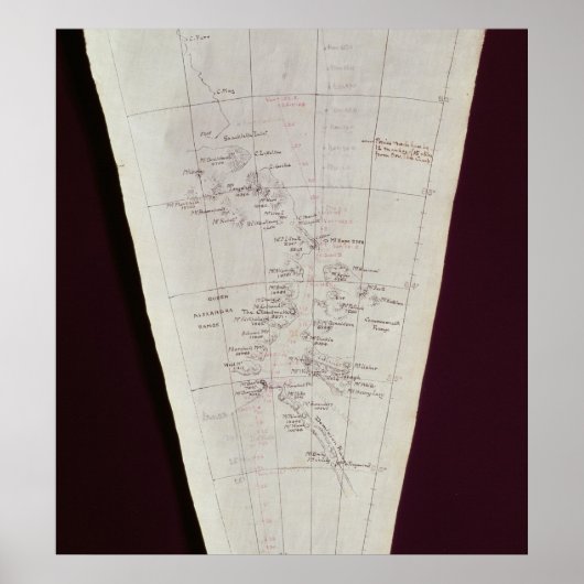 Sectie van Map van Ross Island naar Zuidpool Poster (Voorkant)