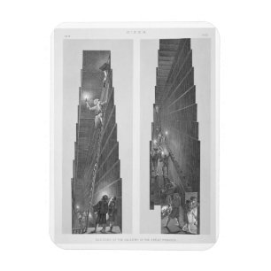 Secties van de galerij in de Grote Piramide, Gize Magneet