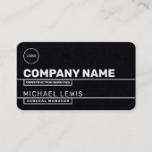 Section de ligne moderne carte de visite noir (Devant)