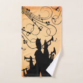 Section Trumpet Jazz Musique Orange Rust (Serviette à main)