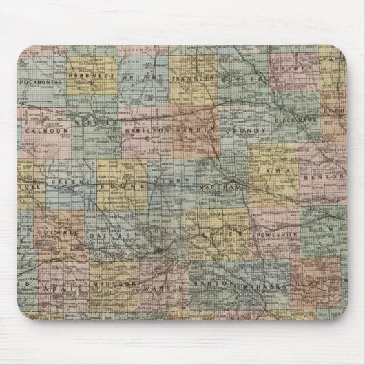 Sectionele kaart van Iowa Muismat (Voorkant)
