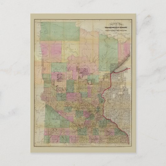 Sectionele kaart van Minnesota (circa 1860) (Voorkant)