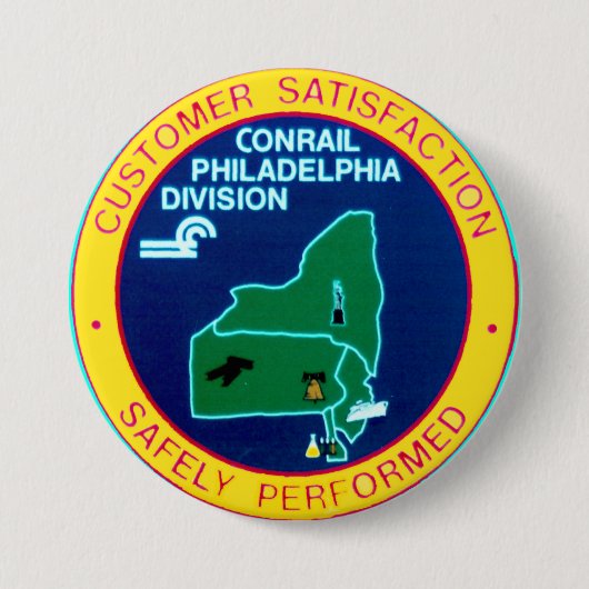 Sector Conrail Philadelphia Ronde Button 7,6 Cm (Voorkant)