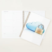 Secure Cloud Storage Icon with Padlock Planner (Display)