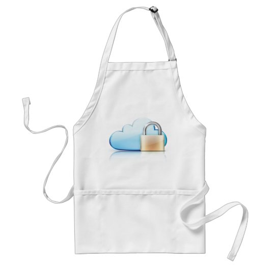 Secure Cloud Storage Icon with Padlock Standaard Schort (Voorkant)