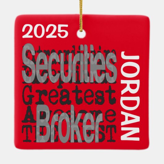 Securities Broker Extraordinaire CUSTOM Keramisch Ornament (Achterkant)