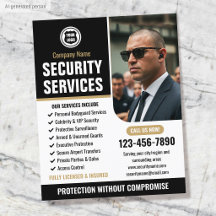Security Bodyguard Services Bedrijfslogo Goud