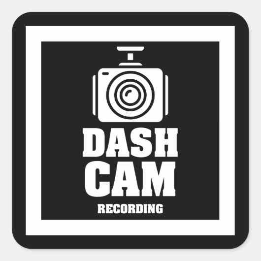 Security Camera Warning Square Sticker (Voorkant)