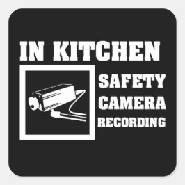 Security Camera Warning Square Sticker