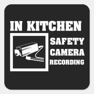 Security Camera Warning Square Sticker