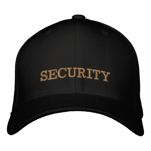 SECURITY embroidered baseball cap gold / black (Voorkant)