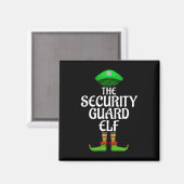 Security Guard Elf Matching Family Group Christmas Magneet (Voorkant / Achterkant)