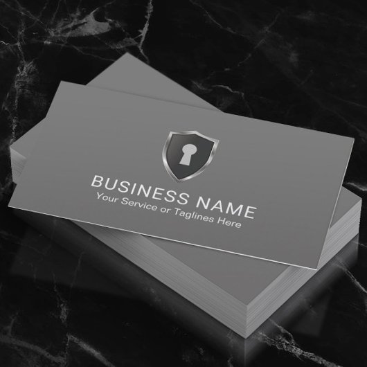 Security Keyhole Logo Warehouse Storage Service Visitekaartje