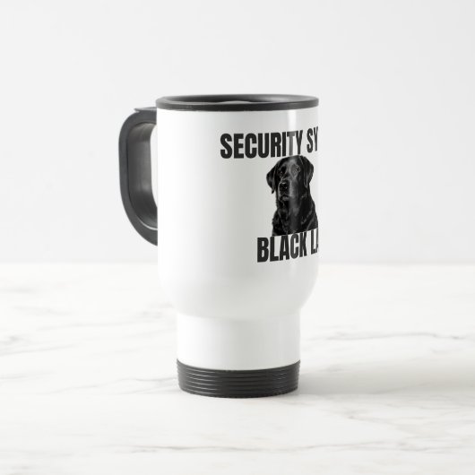 Security System Black Lab Travel Mug (Devant gauche)