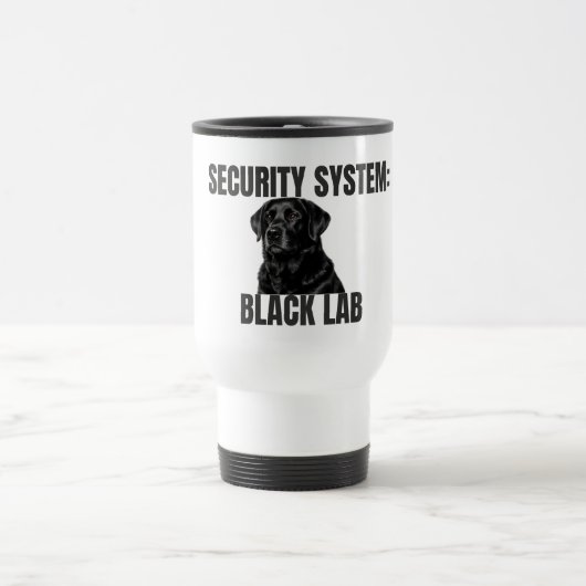 Security System Black Lab Travel Mug Reisbeker (Center)