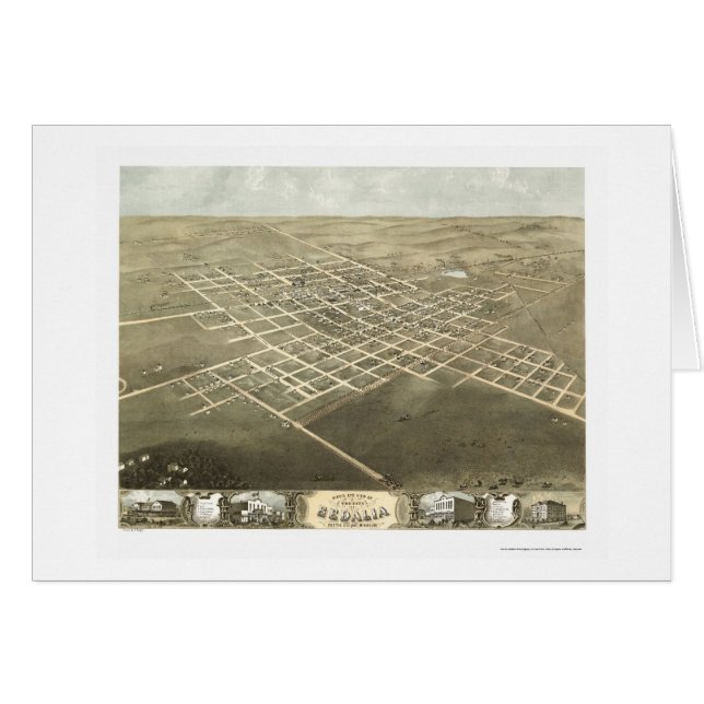 Sedalia, MO Panoramic Map - 1869 (Voorkant Horizontaal)