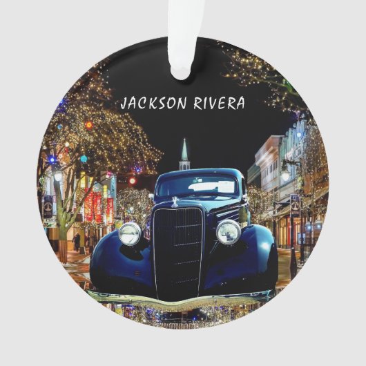 Sedan-kerstmis van Black 1930 Ornament (voorkant)