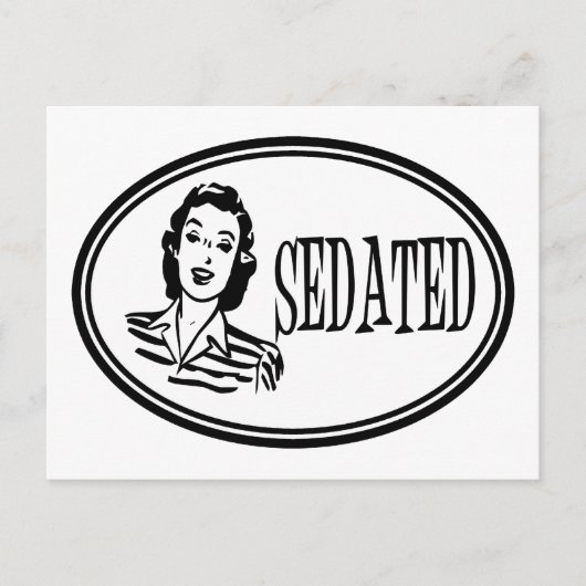 Sedated Retro Houseechtgenote Briefkaart (Voorkant)