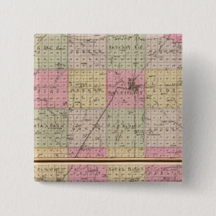 Sedgwick County, Conway en Belle Plaine, Kansas Vierkante Button 5,1 Cm