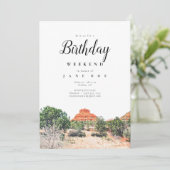Sedona Arizona Anniversaire Weekend Invitation (Debout devant)