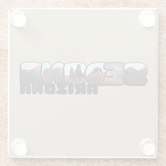 Sedona Arizona Big Letter - Uitzicht in bergen Glazen Onderzetter (Achterkant)