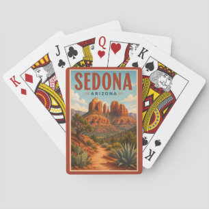 Sedona Arizona Cathedral Rock Illustratie Reizen  Pokerkaarten