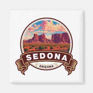 Sedona Arizona Colorful Travel Badge Magneet