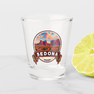 Sedona Arizona Colorful Travel Badge Shot Glas