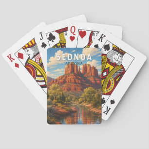 Sedona Arizona Illustratie Reis Kunst Vintage Pokerkaarten