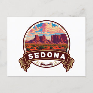 Sedona Arizona Kleurrijk Reis Badge Briefkaart