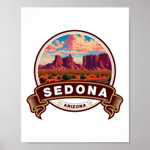 Sedona Arizona Kleurrijk Reis Badge Poster