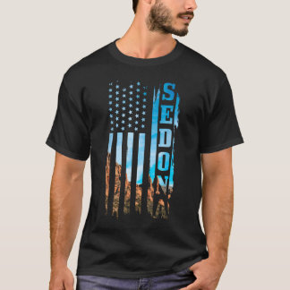 Sedona Arizona Patriottische Amerikaanse Vlag Vint T-shirt