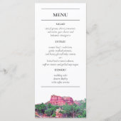 Sedona Arizona Peint Mountains Reception Menu (Devant)