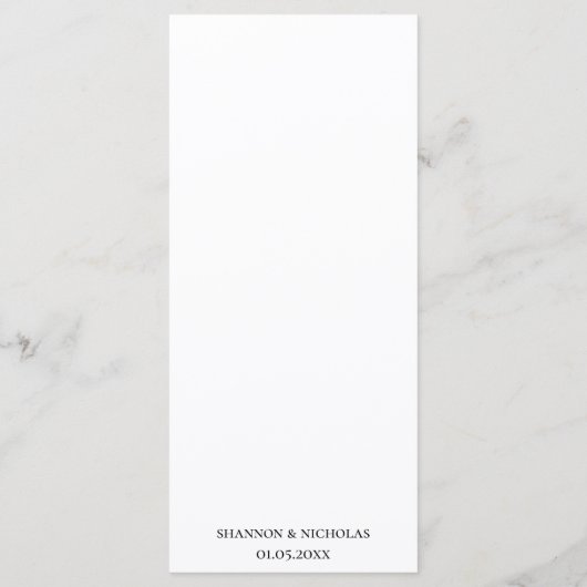 Sedona Arizona Peint Mountains Reception Menu (Dos)