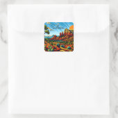 Sedona, Arizona Red Canyon Vierkante Sticker (Tas)