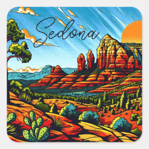 Sedona, Arizona Red Canyon Vierkante Sticker
