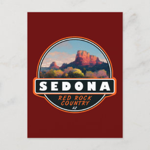 Sedona Arizona Red Rock Country Waterverf Emblem Briefkaart
